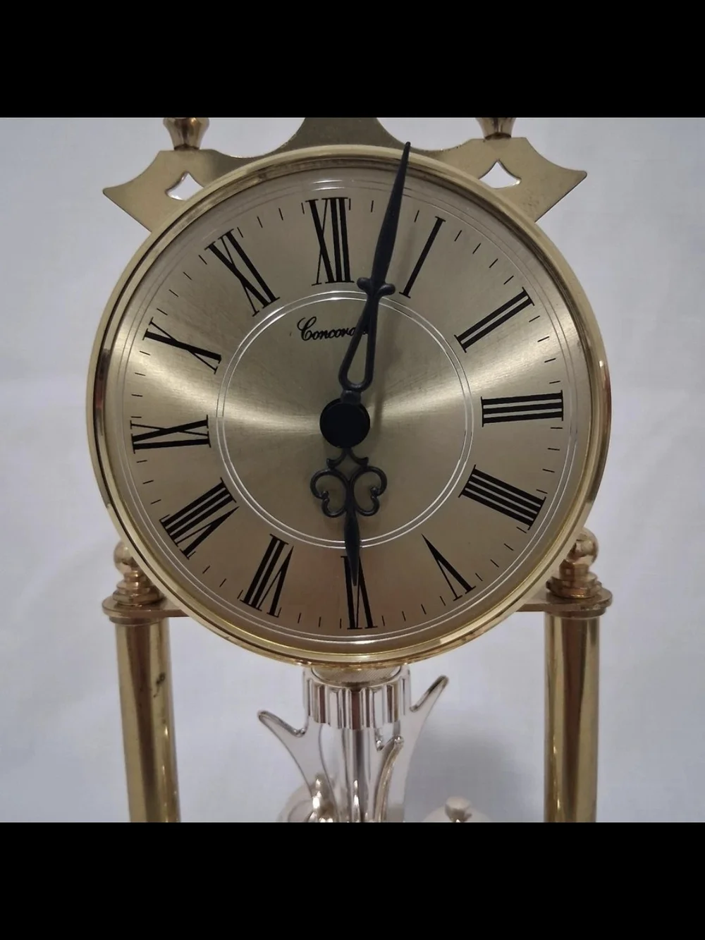 Brass and Silver Anniversary Dome Clock - Gold and Silver Finish